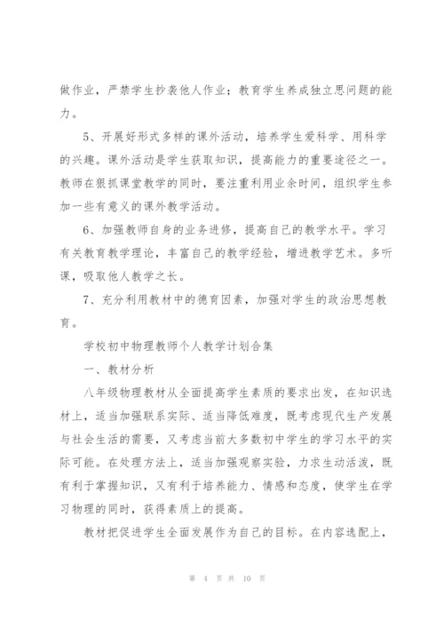 学校初中物理教师个人教学计划合集.docx