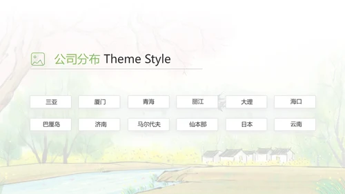 我的家乡江南旅游介绍展示PPT动态模板