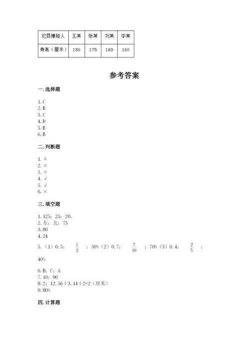 小学六年级上册数学期末测试卷（历年真题）word版.docx