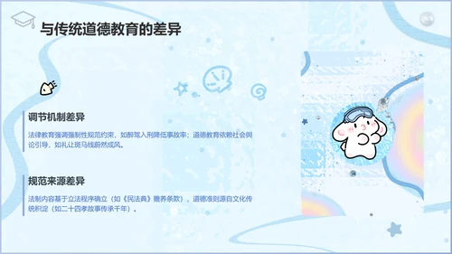 眠眠兔蓝色卡通风法制教育通用模版
