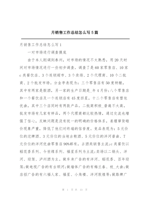 月销售工作总结怎么写5篇.docx