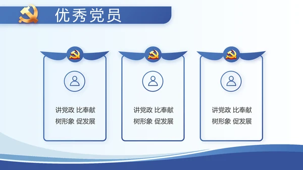 蓝色大气党建党支部述职报告动态PPT