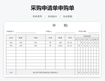 采购申请单申购单