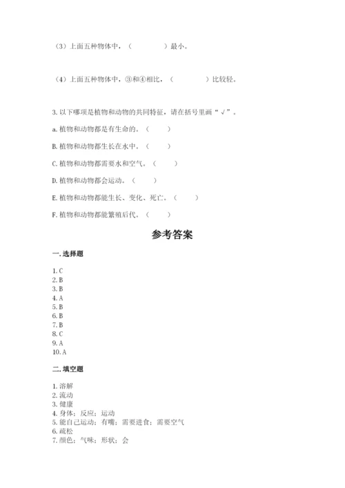 教科版一年级下册科学期末测试卷【综合卷】.docx