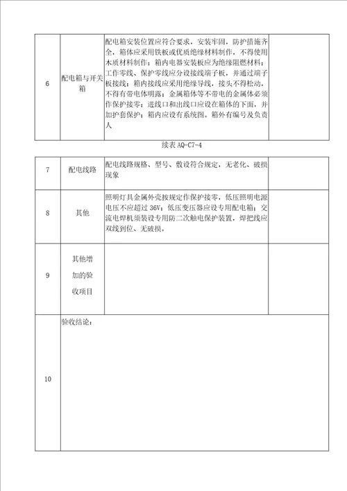 C7-4施工现场临时用电验收记录