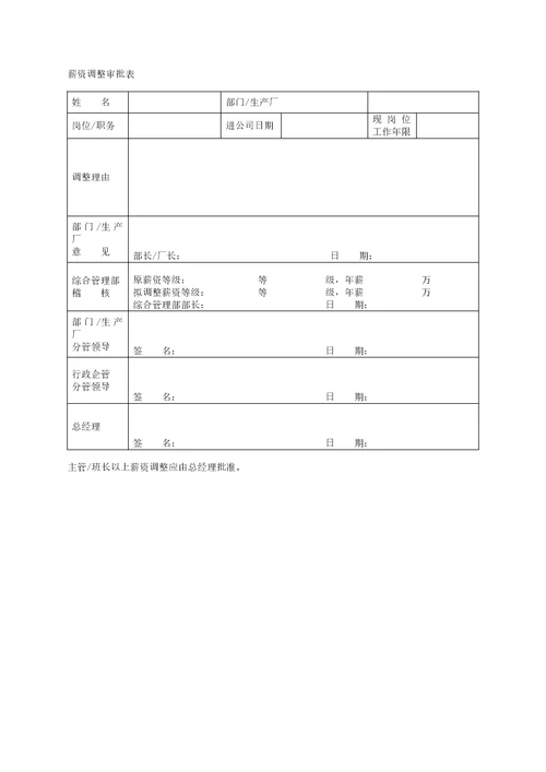 薪酬管理制度范本