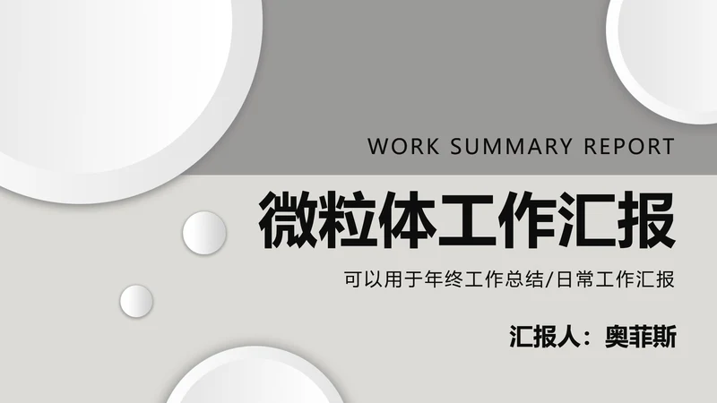 灰色微粒体工作汇报PPT模板