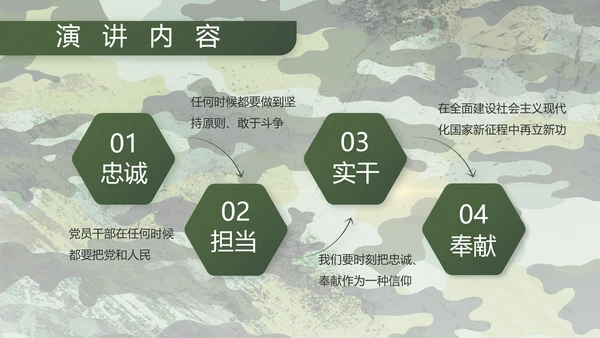 迷彩风退伍老兵拥军计划动态PPT模板