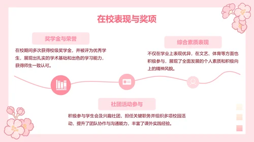 白白熊粉色卡通风求职简历
