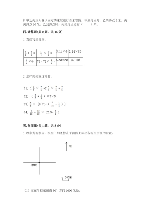 小学数学六年级上册期末卷附参考答案（考试直接用）.docx