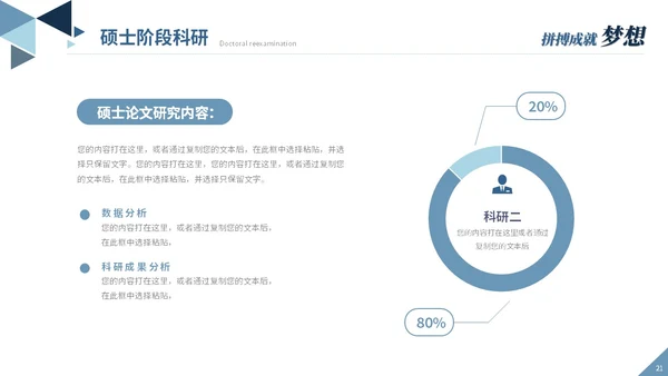 大气稳重蓝色简约博士入学复试汇报个人介绍答辩ppt模板博士复试