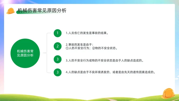 绿色简约风机械伤害安全培训PPT模板
