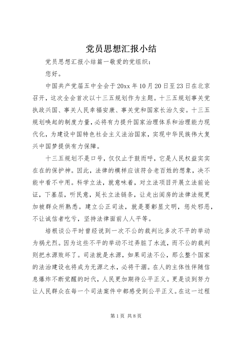 党员思想汇报小结.docx