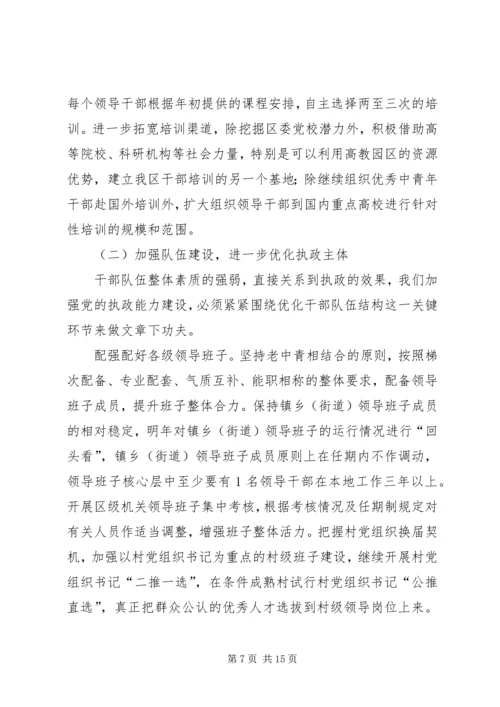 领导干部队伍建设为抓手切实加强党的执政能力建设.docx