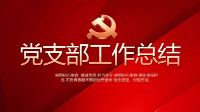 党建党支部工作总结汇报计划PPT党课