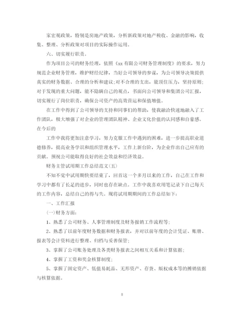 精编之财务主管试用期工作总结范文2.docx