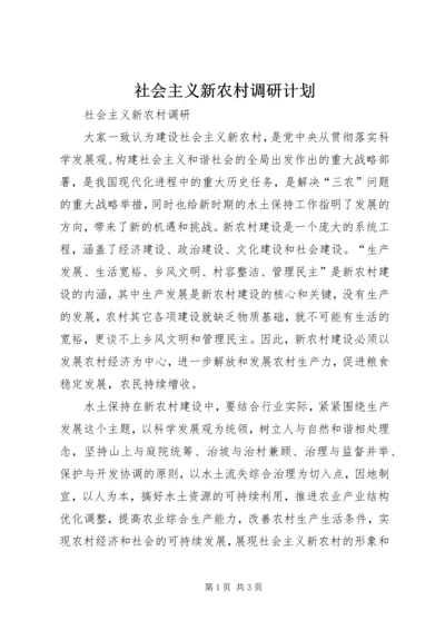 社会主义新农村调研计划 (3).docx