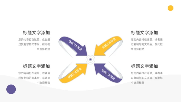 黄紫简洁员工心态管理培训PPT模板