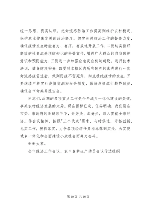 全市经济工作会议、农口春耕生产动员会议传达提纲 (4).docx