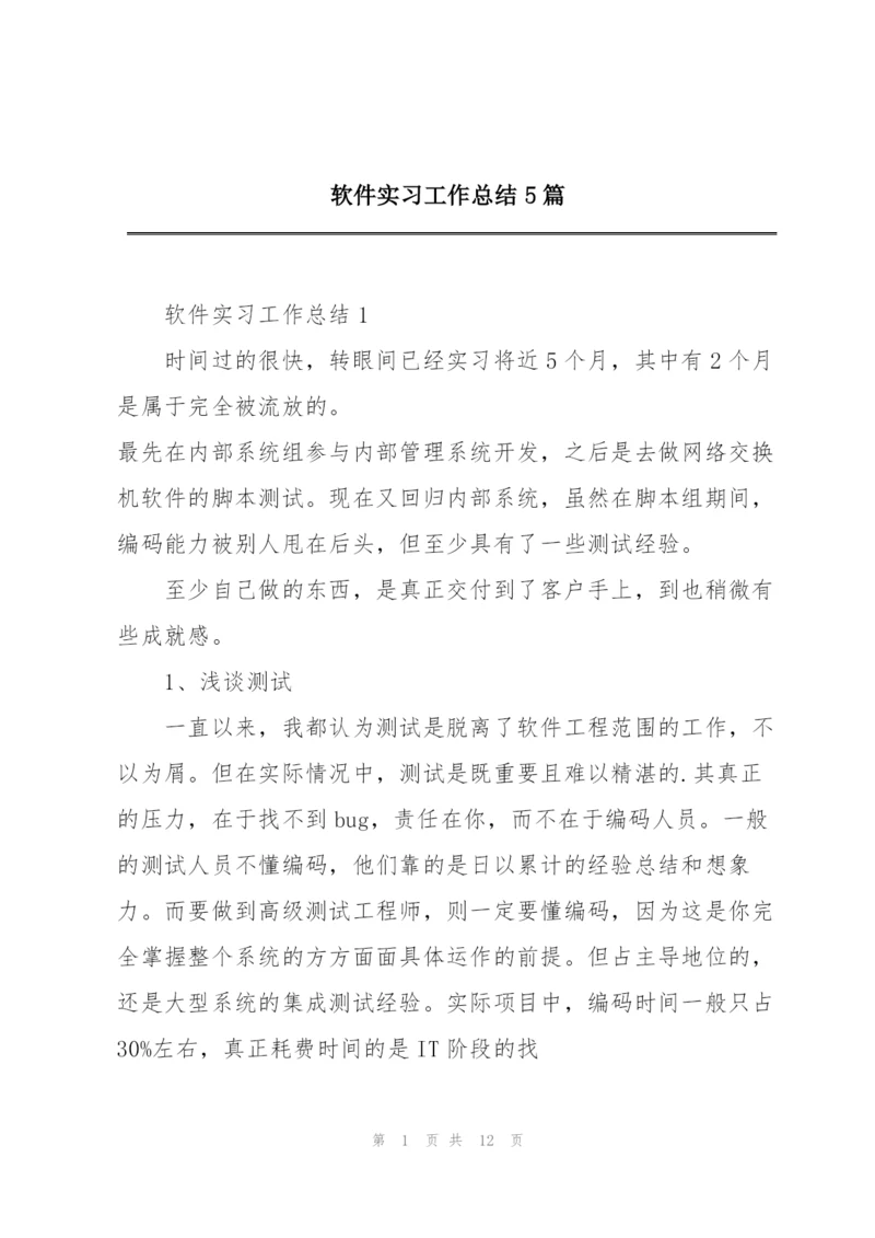 软件实习工作总结5篇.docx