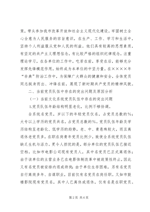 文化系统党员队伍建设情况调研报告 (7).docx