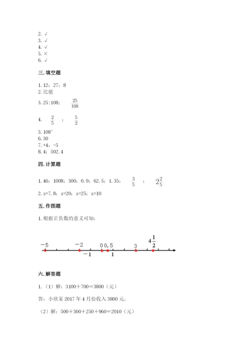 永平县六年级下册数学期末测试卷完整参考答案.docx