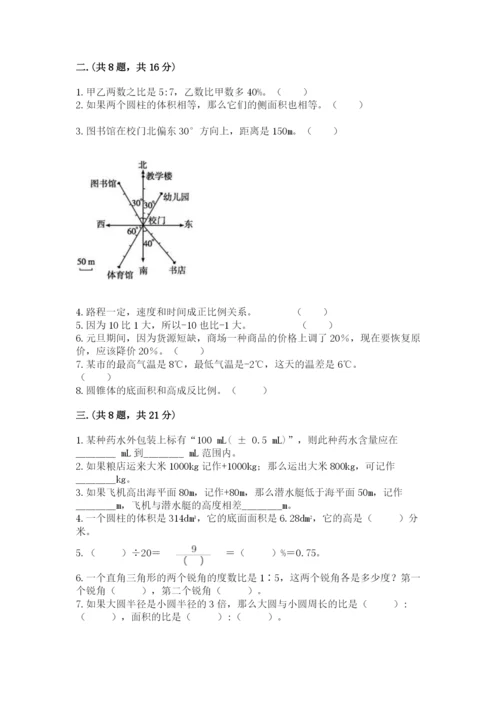 小学六年级数学毕业试题【精练】.docx