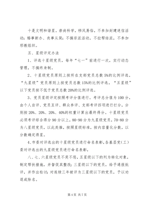 争当十星级党员活动实施意见.docx