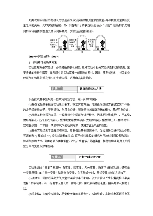 高中生物实验专题实验汇总复习