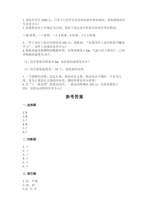 重庆市奉节县六年级下册数学期末测试卷精选.docx