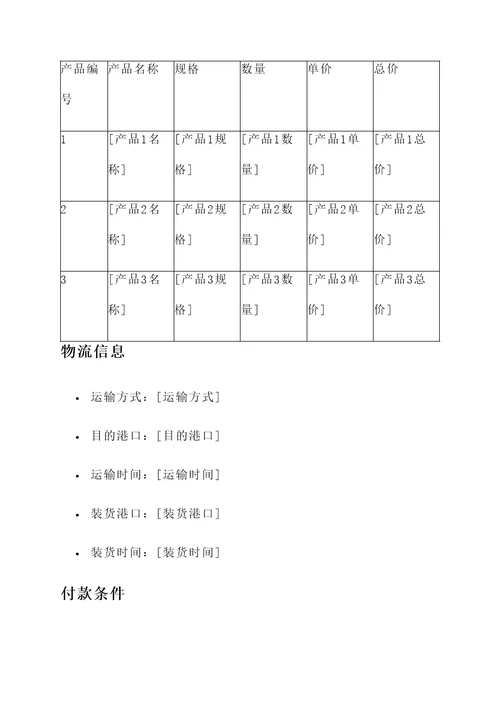 最完整的的外贸报价单