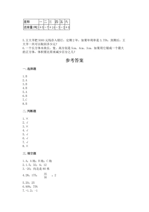 小学数学毕业测试卷含答案（轻巧夺冠）.docx