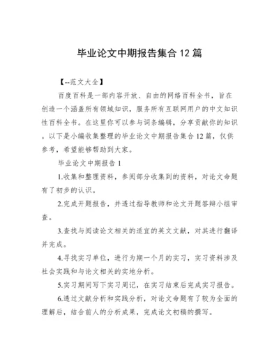 毕业论文中期报告集合12篇.docx