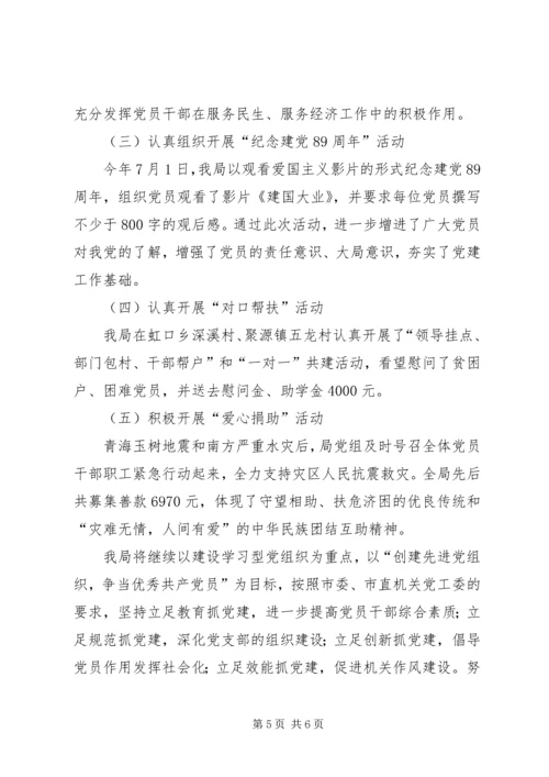 局机关党建工作自查报告.docx