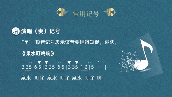 蓝色简约认识简谱说课课件PPT模板