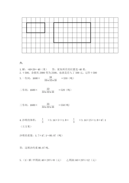 人教版数学六年级下册试题期末模拟检测卷及完整答案（精选题）.docx