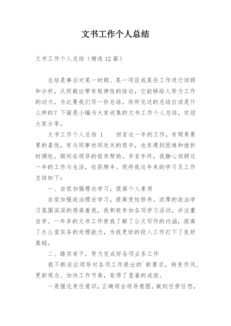 文书工作个人总结.docx
