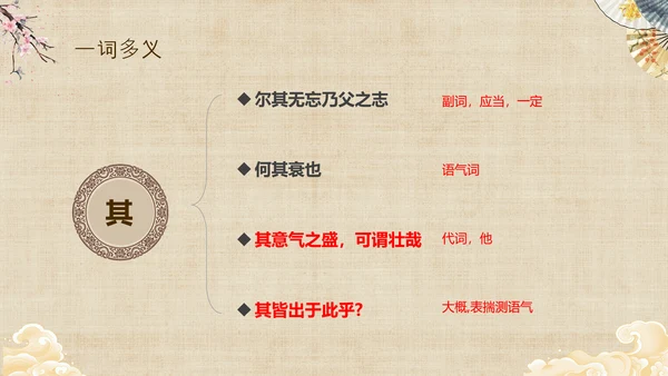 黄色中国风扇子八年级下册语文课件五代史伶官传序课件PPT