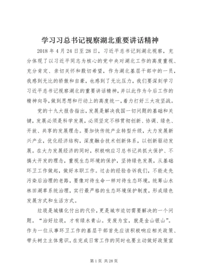 学习习总书记视察湖北重要讲话精神.docx