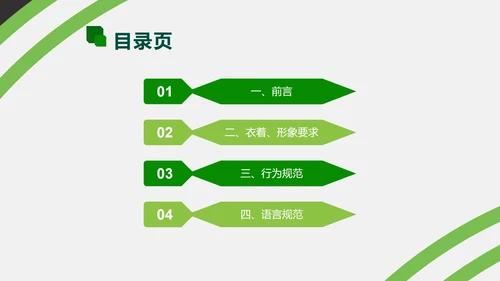 绿色简约风办公室礼仪培训PPT模板