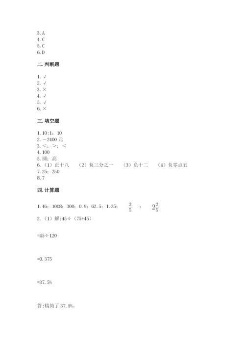 重庆市巴南区六年级下册数学期末测试卷完美版.docx