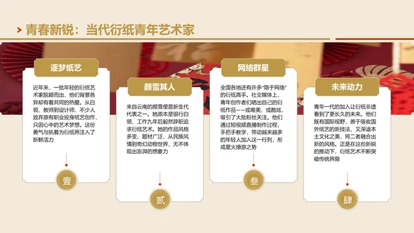 黄色国风非遗衍纸技艺赏析PPT模板