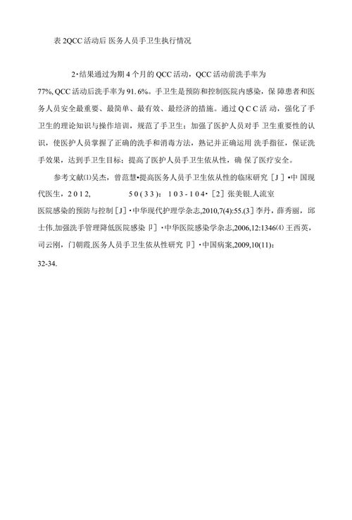 应用品管圈提高妇科医护人员手卫生依从性