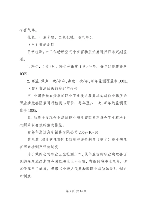 公司职业病危害因素监测与评价管理制[优秀范文5篇].docx