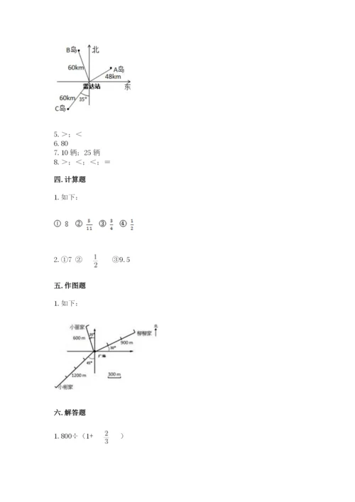 人教版六年级上册数学期中测试卷（考试直接用）.docx