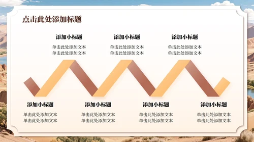 棕色敦煌实景文化研学旅游路线规划PPT模板