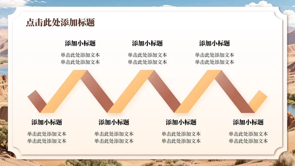 棕色敦煌实景文化研学旅游路线规划PPT模板