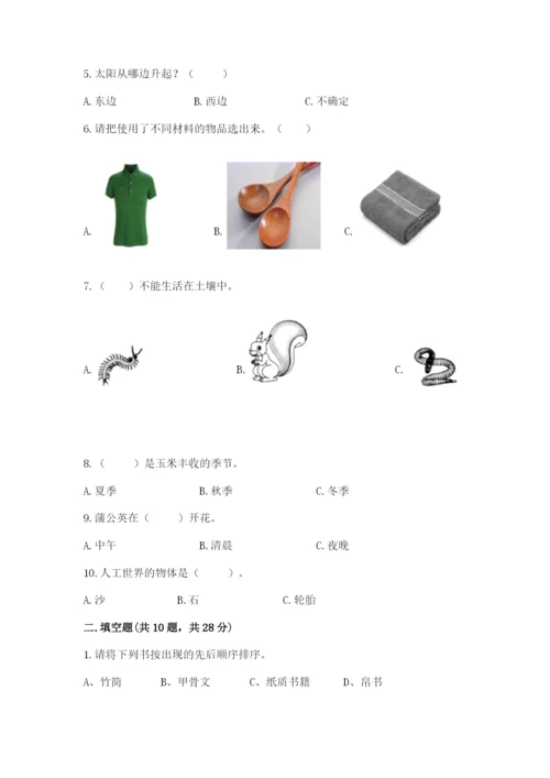 教科版科学二年级上册期末测试卷带答案（新）.docx