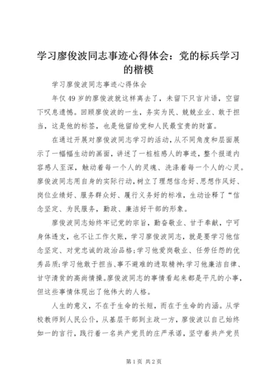学习廖俊波同志事迹心得体会：党的标兵学习的楷模 (2).docx