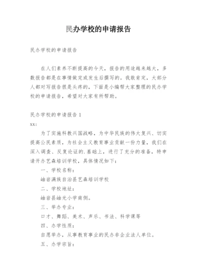 民办学校的申请报告.docx